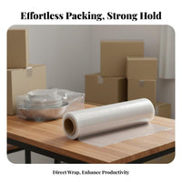 PE Stretch Film Roll High Stretchability Stretch Wrap Film Hard-Wearing Moving Wrap for Businesses, Logistics Professionals, Dormitory, Storage