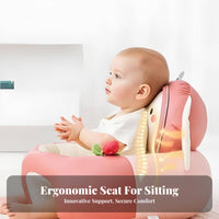 Spinal Support Inflatable Sit-up Training Chair Anti-Tip Design Infant Floor Seat Safety Guardrails Toddler Sofa Skingentle for Infants, Babies, Parents, play sessions, Feeding Time, Travel, Outdoor