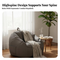 Lie-Flat Design Highspine Beanbag Full physique Support Floor Seating snug Lounge Chair Space Saving for Students, Families, Living Room, Relaxing, studying corner, Watching Tv