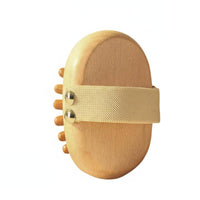 Fatigue Relief Sandalwood Acupressure Brush Ergonomic Hand Strap Wooden Meridian Brush Handheld Body Sculpting Tool for Home