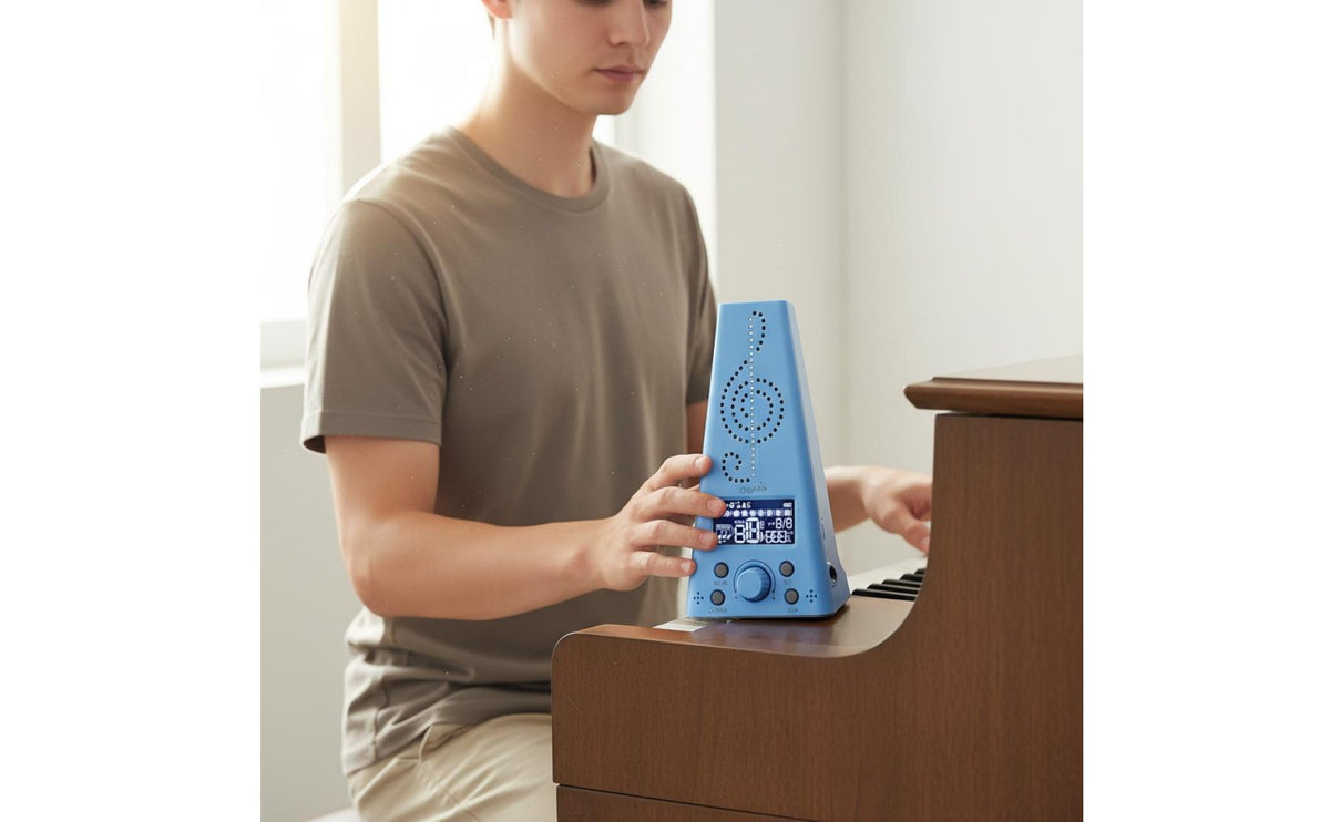 Multi Function Voice Count Metronome Portable Electronic Metronome Easy to Read Screen Guitar Piano Drum Tuner Button Controls for Musicians, Beginners, Practice, Rehearsal
