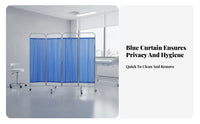 Foldable Stainless Steel Medical Facility Screen Locking Casters Folding Medical Screen Heavy-Duty Frame Mobile Hospital Divider Easy to Clean for Caregivers, Salon Professionals, Beauticians, Doctor's Office, Examination Room, Nursing Home, Bedroom