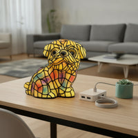 Mosaic Dog Night Light Cute Dog Lamp Cordless Puppy Night Light Cozy for Children, Bedside Table
