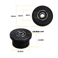 Pulley Wheel with Bearing Effortless Track Guide Wheel with Bore Low-Friction Sliding Door Pulley for Window, Home Gym