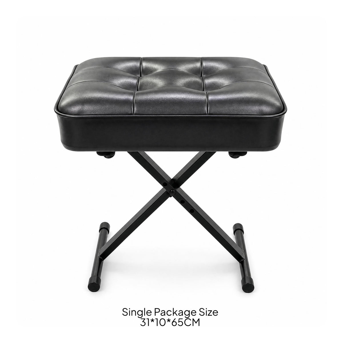 Padded Keyboard Seat Metal Frame Adjustable Piano Bench Portable
