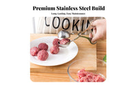 Meatball Maker Easy to Clean Stainless Steel Meatball Ladle DIY Tool Stainless Steel Baller for Cooking Enthusiasts, Parents, Meal Prep, BBQ, Cooking