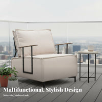 Minimalist Design Cushioned frameFrame Armchair Italian Inspired Metal Frame suspension Chair Modern aesthetic Lounge Seat Comfortable Cushioning for Homeowners, Adults, Living Room, Balcony, perusing alcove, Home Office