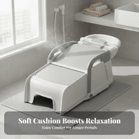 Compact Storage Foldable Hair Washing Chair Ergonomic Design Home Shampoo Recliner Padded Cushion Portable Shampoo Lounger Hygienic for Women, Post-Surgery Patients, Bedridden, Bedroom, Living Room, Bathroom