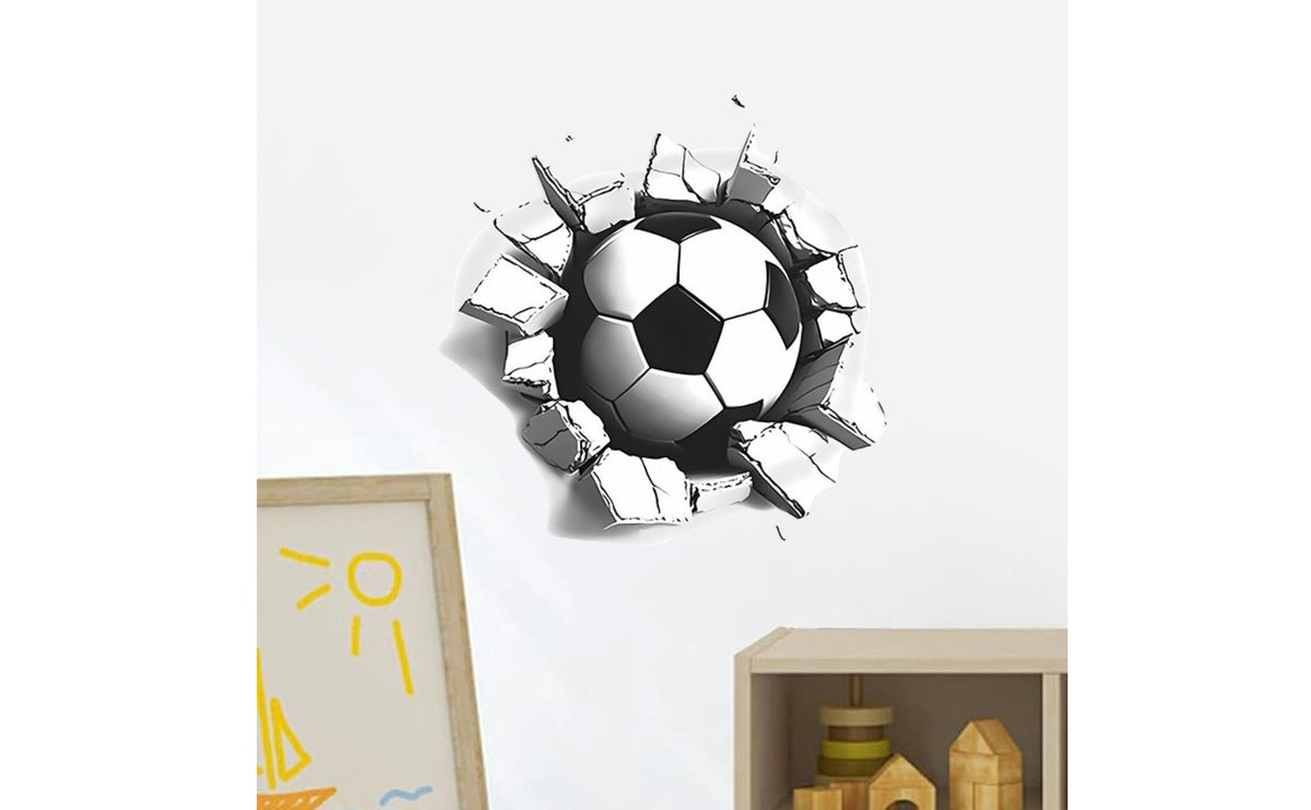 3D Soccer Ball Wall Sticker Self 3D Sports Wall Sticker Peel and Room Decor for Kids, Boys, Bedroom, Playroom