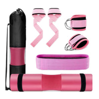 Stitched Barbell Shoulder Pad Encircling Foam Barbell Pad Textured Squat Bar Cushion Storage Bag
