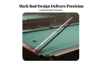 Silver-Toned Trim Pink and White Cue Stick Decorative Graphics Fiberglass Billiard Cue Slim Sports Gear Straight