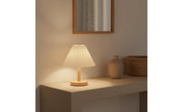 Pleated Shade Table Lamp Handmade DIY Marbling Lamp Kit for Bedroom, Crafters