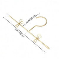 Gold-Colored Doll Clothes Hanger Metal Miniature Clothes Hanger Curved Hook 12 Cm