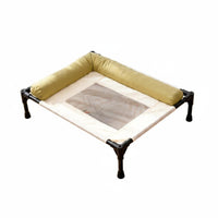 Raised Pet Bed with Bolster Washable Raised Dog Cot Breathable Cat Bed with Bolster for Outdoor