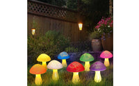 Waterproof Solar Toadstool Light Weather-Resistant Crackle Glass Toadstool Lamp No Wiring Needed Decorative Solar Garden Light Auto On/deactivate for Courtyard, Patio, Flower Bed