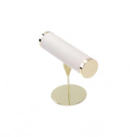 PU Leather Wrapped T-Shaped Display Bar Jewelry Display Stand Gold-Tone T-Shaped Jewelry Stand Freestanding Accessory Storage Padded-Looking