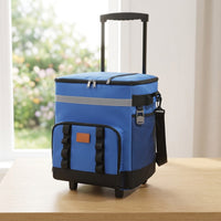 Portable Insulated Cooler Bag with Wheels, Large Capacity for Outdoor Picnics, Car Travel, and Food Delivery