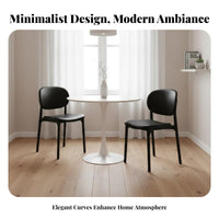Modernist Design Molded Plastic Seat Thickened Construction Stackable Plastic Stool Space-Saving Dining Chair Modern design aesthetic for Restaurant Owners, Homeowners, Event Planners, Small Apartment, Cafe, Kitchen