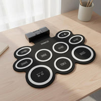 Rollup Electronic Drum Set Built-in Speakers Rollup Drum Kit Headphone Support Musical Instrument for Beginners, Home, Travel