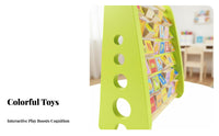 Multifunctional Wooden Alphabet and Number Frame Solid Wood Construction Flip Block Learning Toy for Toddlers, Preschool, Playroom