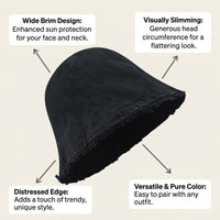 Wide Brim Bucket Hat for Women Summer for Outdoor Activities, Foldable Round