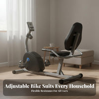 Recumbent Exercise Bike Quiet Indoor Pedaling Bike Full Body Workout Stationary Cycle for Seniors, Beginners, Apartment