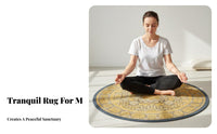 Mandala Circle Carpet Washable Round Mandala Rug Easy to Clean Circular Meditation Mat for Meditators, Spiritual Individuals, Bedroom, Hallway, Office