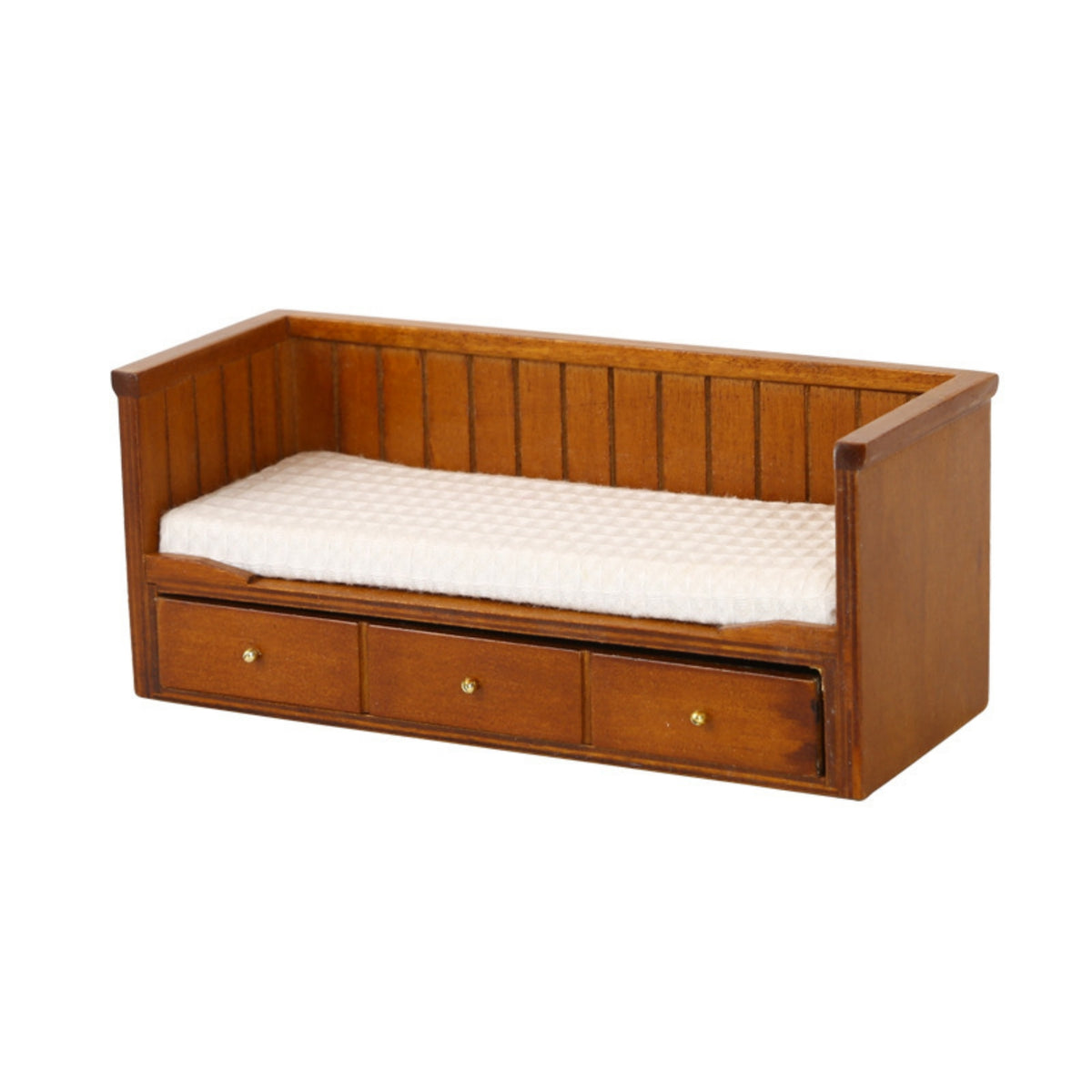 1/12 Scale Dollhouse Bed Retro Style Dollhouse Miniature Bed Solid Wood