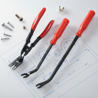 3 Pieces Coil-Driven Loaded Automotive Rivet Pliers Heavy Duty Car Trim Rivet Removal Tool Non-Slip Grip Auto Clip Pliers Set for Mechanics, Garage