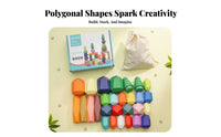 28 Pieces Educational Balancing Stone Blocks Child Safe Polygonal Building Blocks Improves Balance for Toddlers, Kids, Preschool, Classroom