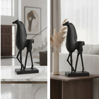 Horse Sculpture Minimalist Horse Statue Matte Black Figurine for Art Collectors, Shelf, Console Table