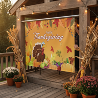 Thanksgiving Pumpkin Turkey Festival Banner Party Decoration Flag