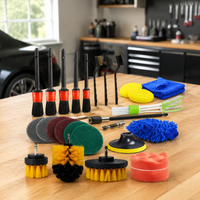 Car Cleaning Kit Car Detailing Kit with Wash Mitt Drill Brushes Microfiber Cloth