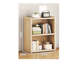 Label Friendly Desktop Bookshelf Space Saving Wooden Desk Shelf for Bedroom