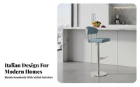 Italian Design Adjustable rotating bar stoolstool Modern design Adjustable Pedestal Stool Built-in Footrest Bar Chair Upholstered Seat for Hosts, Restaurant, Cafe