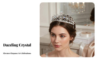 Crystal Crown Elegant Design Crystal Headpiece Crystal Tiara Sparkling Crystal Crown Lightweight for Wedding Celebrant, Wedding