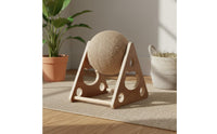 Teeth Grinding Rabbit Feeder Ball Interactive Hay Ball Toy Sturdy Wooden Hay Holder for Rabbits