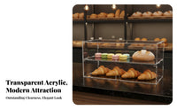 Detachable Design Acrylic Display Box High-Clarity Dustproof Model Case Easy Assembly Acrylic Bakery Display Case Included for Collectors, Hobbyists, Cafe Owners, C Display Ee Shop, Retail Shop, Exhibition