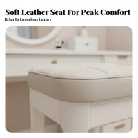 Light Luxury Design Padded Dressing Seat Stackable Upholstered Four-Legged Stool Versatile Use Household Furniture Space-Saving for Makeup Users, Adults, Guests, Dining Room, Bedroom, Entryway