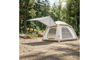Sunsunscreen Inflatable Tent with Front Canopy Waterproof Inflatable Tent with Awning Wear-Resistant Shelter Windproof for Families