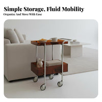 Multi-Functional 3-Tier Rolling Shelf Rustproof 3-Tier Rolling Cart Slim design Household Storage With Handle for Office Workers, Restaurant Staff, Living Room, Bedroom, Pantry, Bathroom