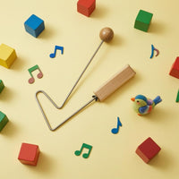 Rectangular Wood and Metal Percussion Instrument Round Top Wooden Striking Block Instrument Vibrating Wooden Tone Block Resonant Sound
