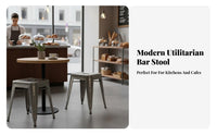 Minimalist Design utilitarian Metal Stool Sturdy rearless High-Leg Seat durableDuty bar stooltool Footrest for Restaurant Owners, Interior Designers, Homeowners, Bar, Cafe, small eatery, Kitchen