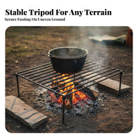 Multi-Functional Portable Campfire Grill Easy Storage Detachable Cooking Grate High Temperature Resistant for Picnickers, Outdoor, Backyard