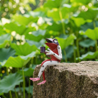 Metal Frog Statue Whimsical Metal Frog Ornament Animal Figurine Decorative for Gardeners, Collectors