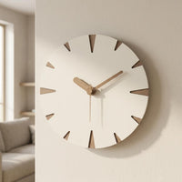 Cream Decorative Wall Clock No Tools Required Install Silent Wall Clock Minimalist Design Room Decoration