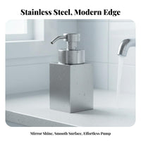 Countertop Foam Dispenser Refillable Foaming Soap Dispenser Modern Design Stainless Steel Soap Pump for Kitchen, Hotel