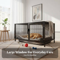 Easy to Clean Heavy-Duty Bar Enclosure Large Space Dog Kennel Rust-Resistant Pet Crate Secure Lock for Chicken Keepers, Breeders, Rabbit Owners, Kennels, Outdoor, Backyard, Balcony