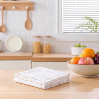 Striped Microfibre Cloth and Oil Resistant Dishcloths, Super-Absorbent Microfibre Cloth for Glass, Lint Dishcloths with Locked Border Finish