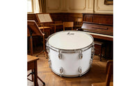 Silver Hardware White Marching Drum Drumsticks Included Metal Marching Drum